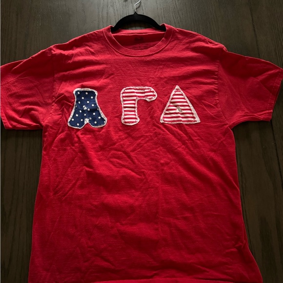 Alpha Gamma Delta Hand-Embroidered T-Shirt | AGD | ΑΓΔ - Picture 1 of 2